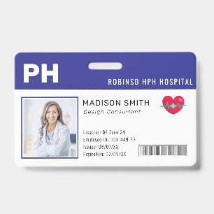 Hospital Medical Employee Photo ID  Badge