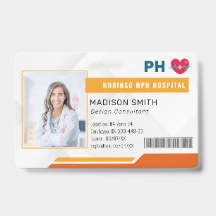 Hospital Medical Employee Photo ID  Badge
