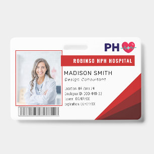 Hospital Medical Employee Photo ID  Badge