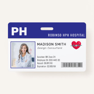 Hospital Medical Employee Photo ID  ID Badge