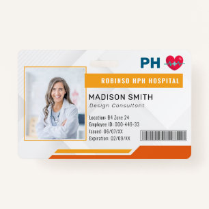 Hospital Medical Employee Photo ID  ID Badge