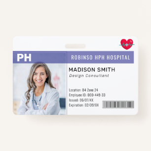 Hospital Medical Employee Photo ID  ID Badge