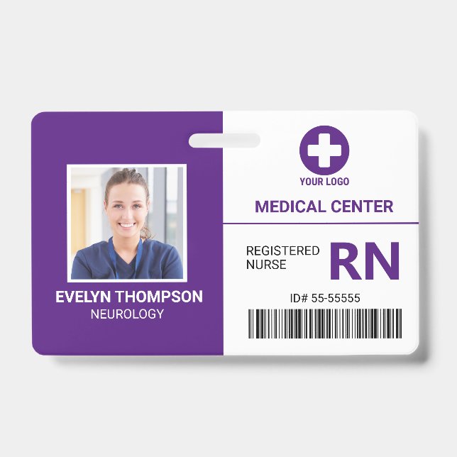  Hospital Medical Employee Registered Nurse RN ID Badge (Front)