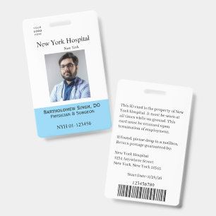 Hospital Medical Facility Employee Badge Template ID Badge