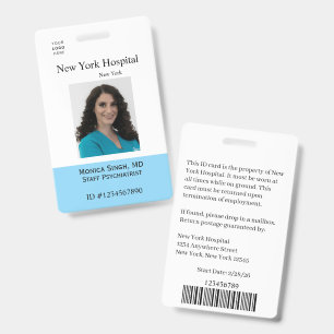 Hospital Medical Facility Employee Badge Template  ID Badge