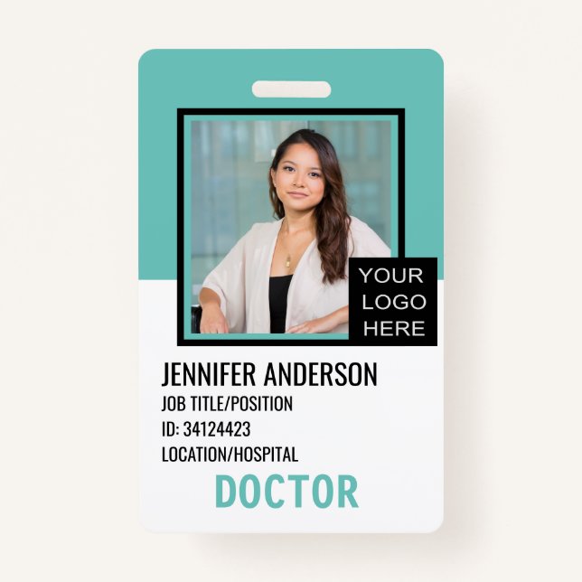 Hospital Medical ID with Logo ID Badge (Front)