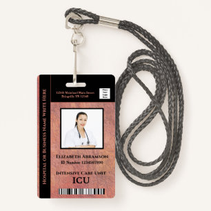 Hospital Medical Intensive Care ICU Employee Photo ID Badge