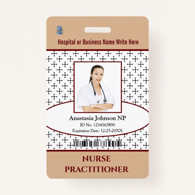 Hospital Medical Nurse NP  Employee Photo ID Badge (Front)