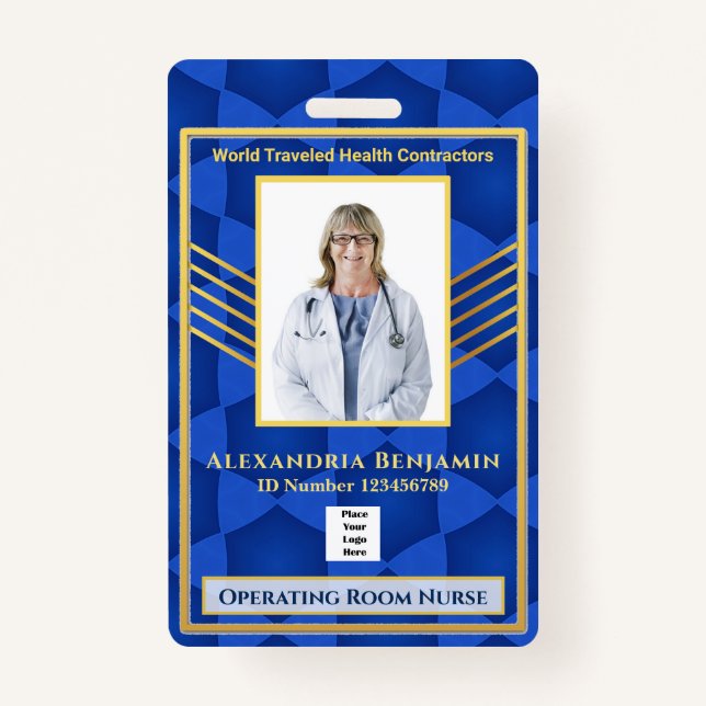 Hospital Medical Operating Room RN Employee Photo ID Badge (Front)