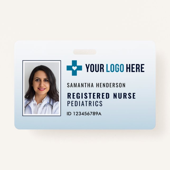 Hospital/Medical Photo ID Badge With Gradient (Front)