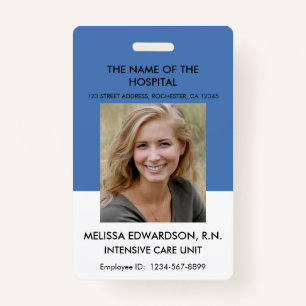 Hospital Medical professional photo id name ID Badge