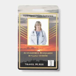 Hospital Medical Travel Nurse Employee Photo ID Badge