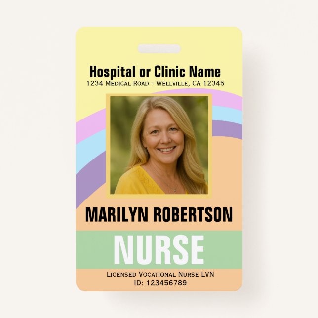 Hospital or Medical Clinic Name Badge ID Badge (Front)