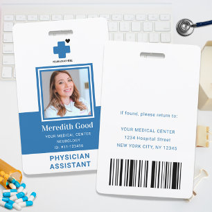 Hospital Physician Assistant Security ID Photo  ID Badge