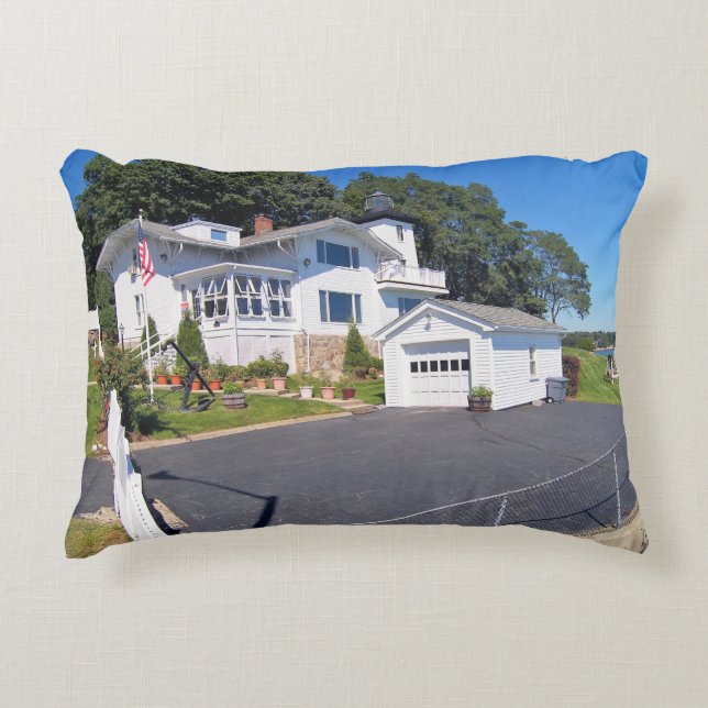 Hospital Point Lighthouse MA Accent Pillow (Front)