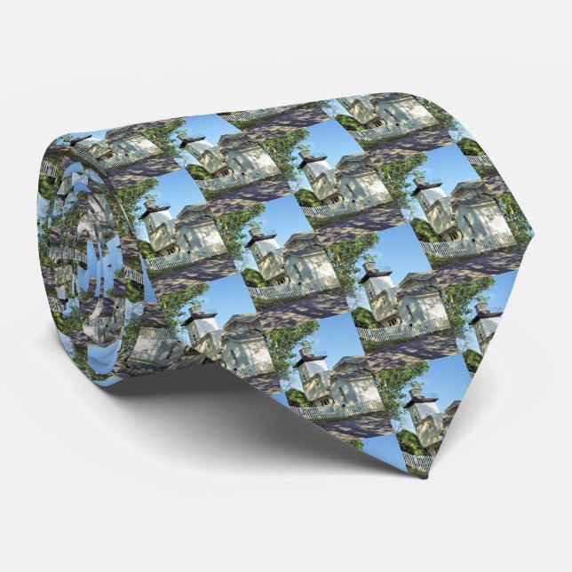 Hospital Point Lighthouse, Massachusetts Mens Tie (Rolled)