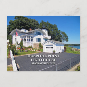 Hospital Point Lighthouse, Massachusetts Postcard