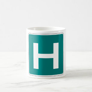 Hospital Road Sign Emergency Medical Facility  Coffee Mug