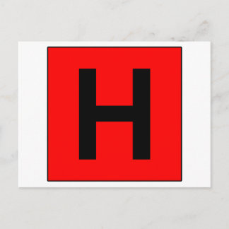 Hospital Sign Road Symbol Medical Doctor Postcard