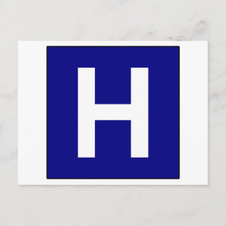 Hospital Sign Road Symbol Medical Doctor Postcard