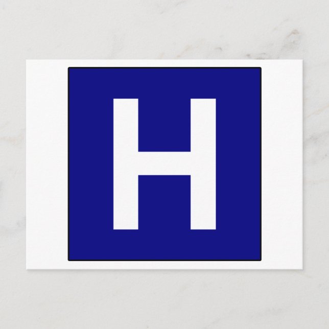 Hospital Sign Road Symbol Medical Doctor Postcard (Front)