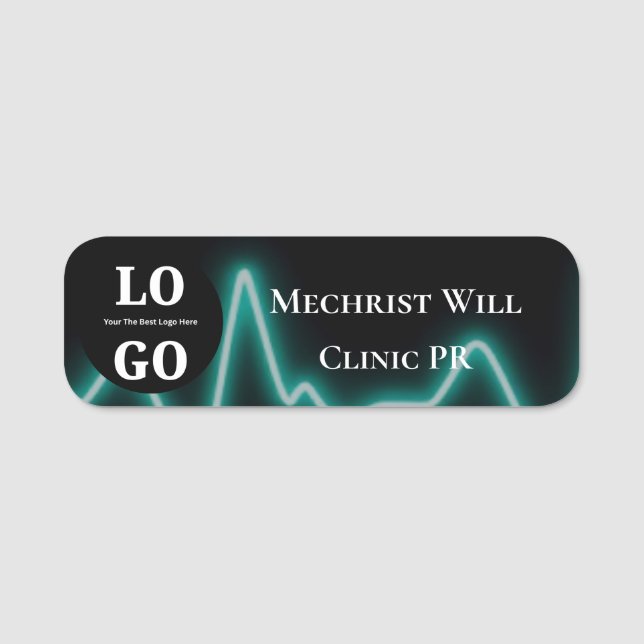 Hospital Staff Name Tag Magnetic Custom Logo (Front)