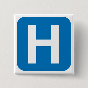 hospital symbol 15 cm square badge