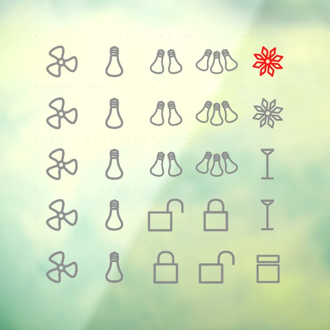 Hospitality cling labels for switches. Grey. Small (Sheet 3)