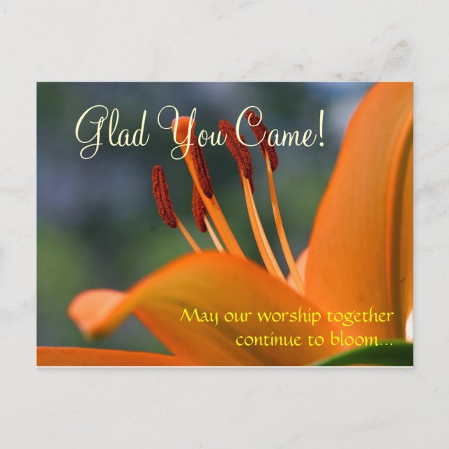Hospitality: Floral "Glad You Came" Card (Front)