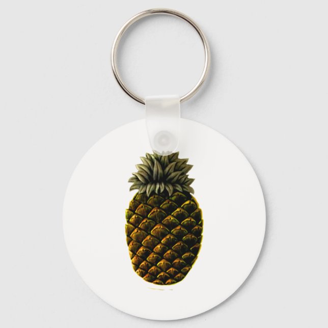 Hospitality Pineapple 4 yellow jGibney The MUSEUM Key Ring (Front)