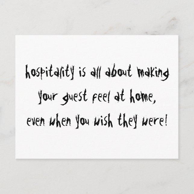 Hospitality Postcard (Front)