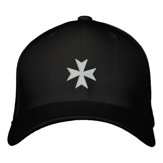 Hospitallers Black Embroidered Cross Hat (Front)