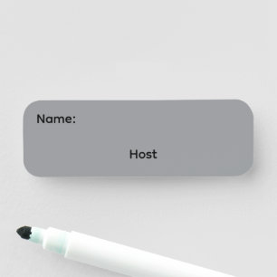Host Reusable Dry Erase Name Tag Pinback