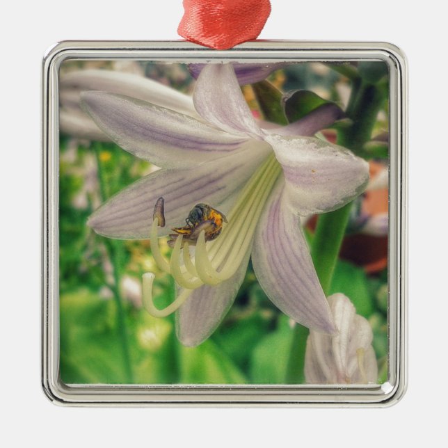 Hosta and bee metal tree decoration (Front)