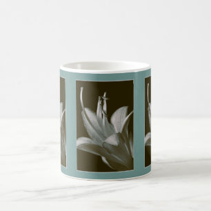 Hosta Flower Vintage Sepia Photograph Greyish Teal Coffee Mug