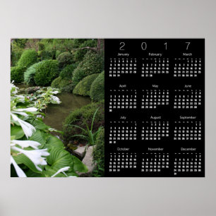 Hosta in Zen Garden Calendar Poster 2017