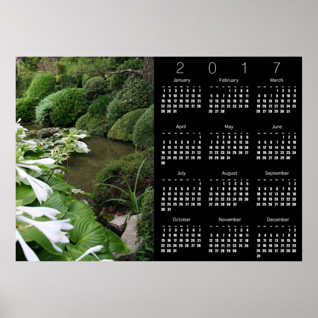 Hosta in Zen Garden Calendar Poster 2017 (Front)