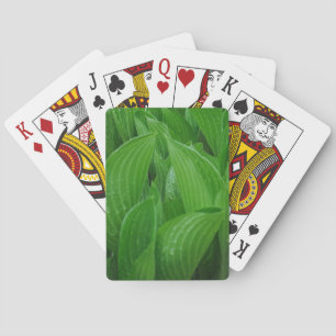 Hosta Leaves with Raindrops Playing Cards