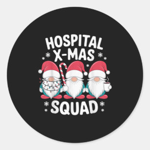 Hostal Xmas Squad Nurse Christmas Hostal Nursing N Classic Round Sticker