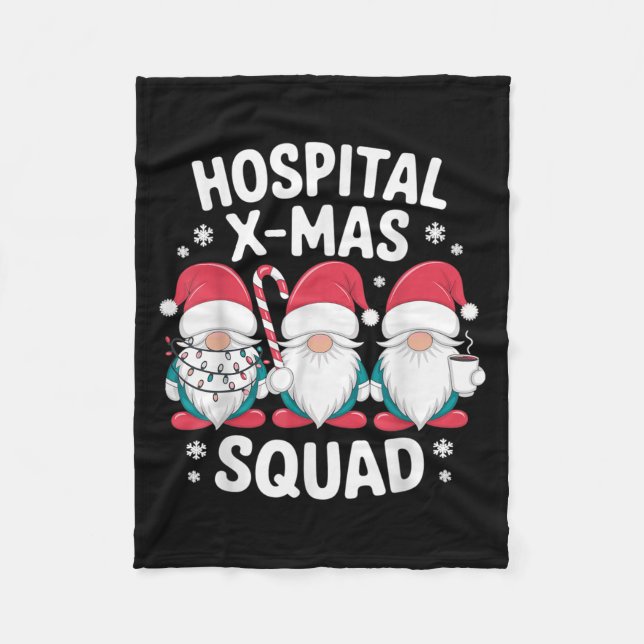 Hostal Xmas Squad Nurse Christmas Hostal Nursing N Fleece Blanket (Front)