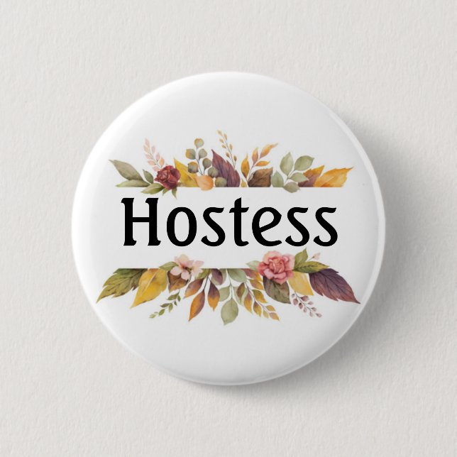 Hostess Fall Bridal shower Gifts Weddings Button (Front)