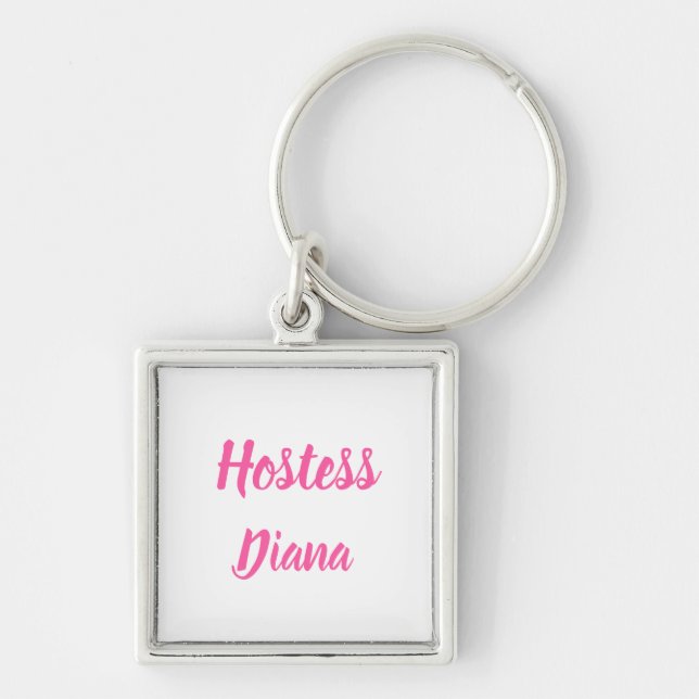 Hostess Gift Custom Name Gifts Wedding pink Key Ring (Front)