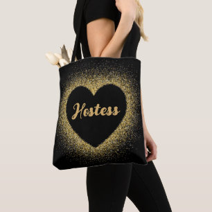 Hostess Gold Glitter Elegant Script Wedding Tote Bag