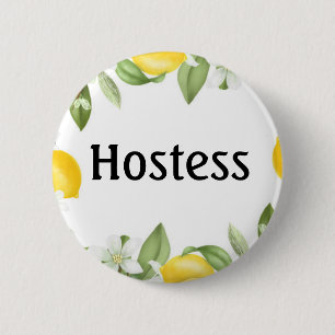Hostess Lemons Bridal shower Gifts Weddings Button