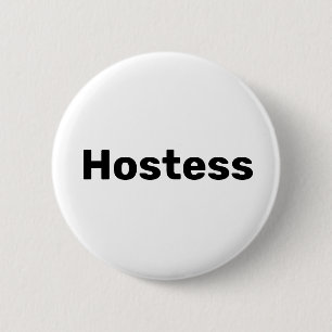 Hostess Minimalist Bridal shower Party Weddings 6 Cm Round Badge