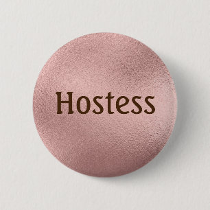 Hostess Rose gold Bridal shower Gifts Wedding 6 Cm Round Badge