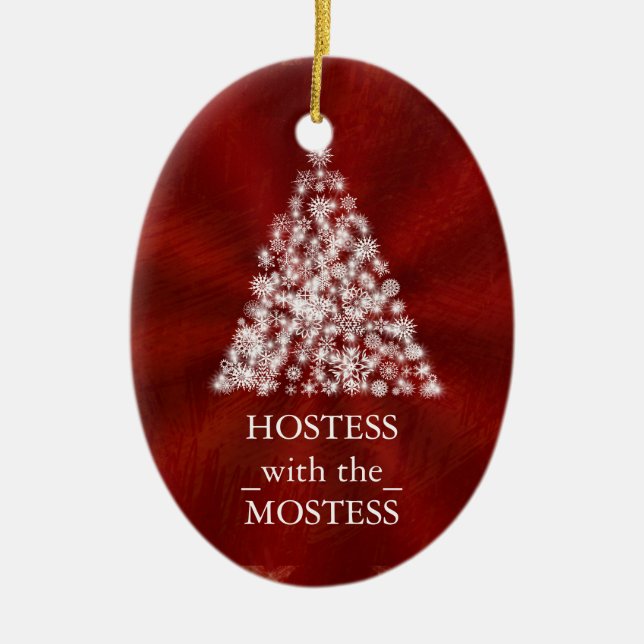 Hostess with the Mostess Christmas Chalkboard Ceramic Tree Decoration (Front)