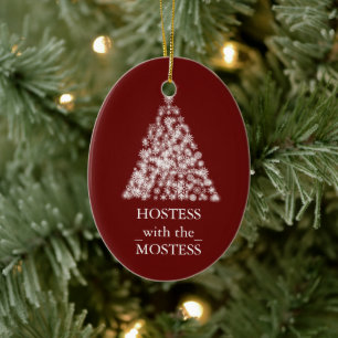 Hostess with the Mostess Christmas Chalkboard Ceramic Tree Decoration