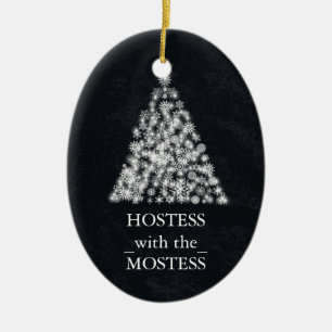 Hostess with the Mostess Christmas Chalkboard Ceramic Tree Decoration