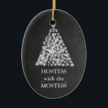Hostess with the Mostess Christmas Chalkboard Ceramic Tree Decoration<br><div class="desc">personalise on the back with the your family's name... </div>